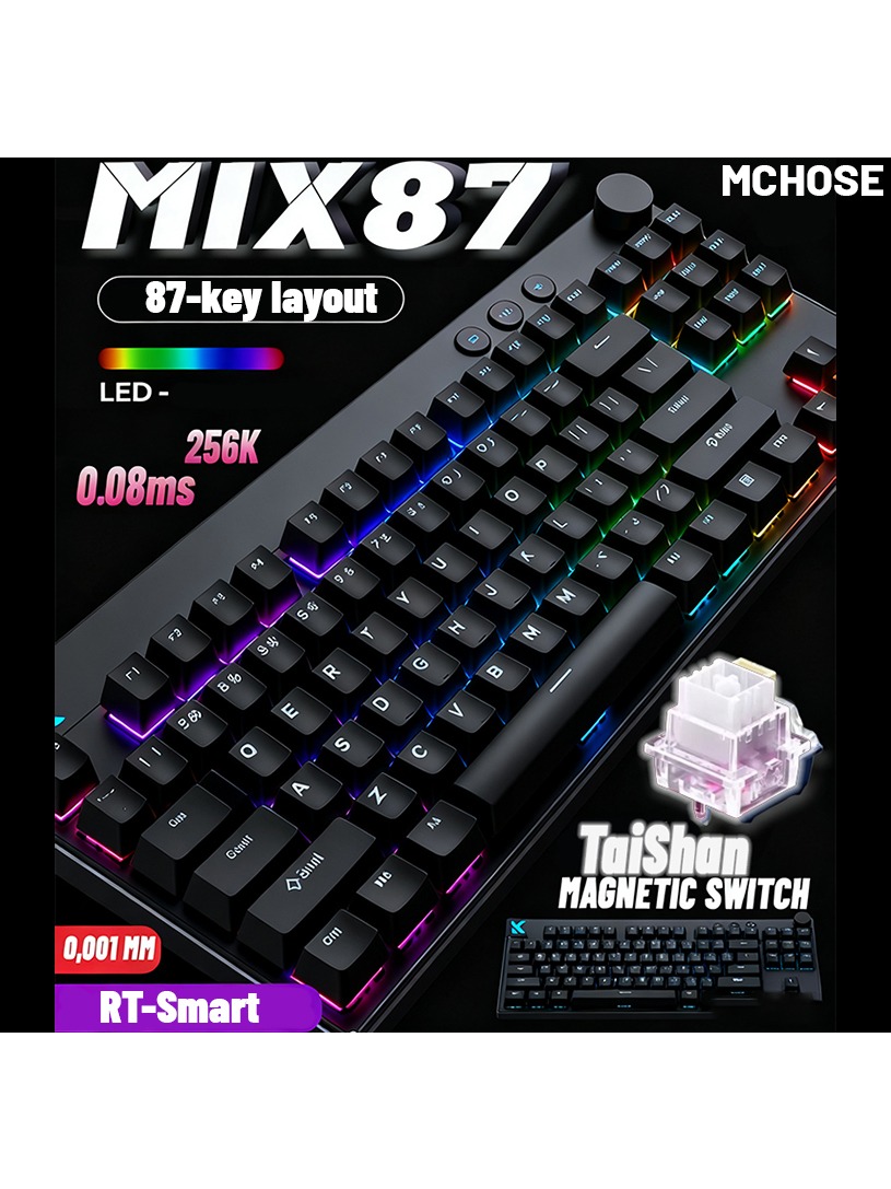 MCHOSE Mix87 Hall Etkisi Manye - Hall Effect Magnetic Switch Keyboard incelemesi ve fiyatı