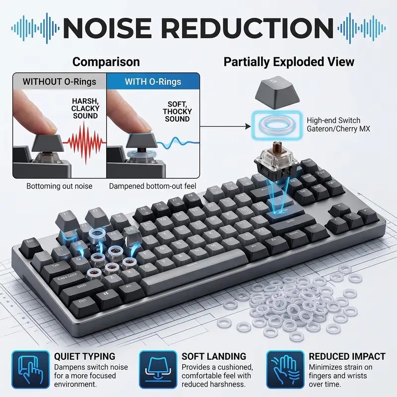 Klavyeler için Sessiz Halka, K - Silent Switch Mechanical Keyboard incelemesi ve fiyatı